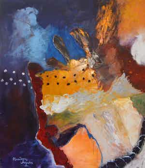 Alexander Vogels - Bacon's room - olieverf - GROOT verkocht voor € 675!