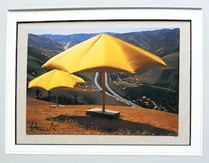 Christo - Umbrella Project for Japan - USA inc. original stofmonster XL -handgesigneerd kopen? Bied vanaf 139!