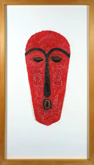Alain Berck Vitz - Carborundum op geschept papier, Scarlet - Ingelijst verkauft für € 50!