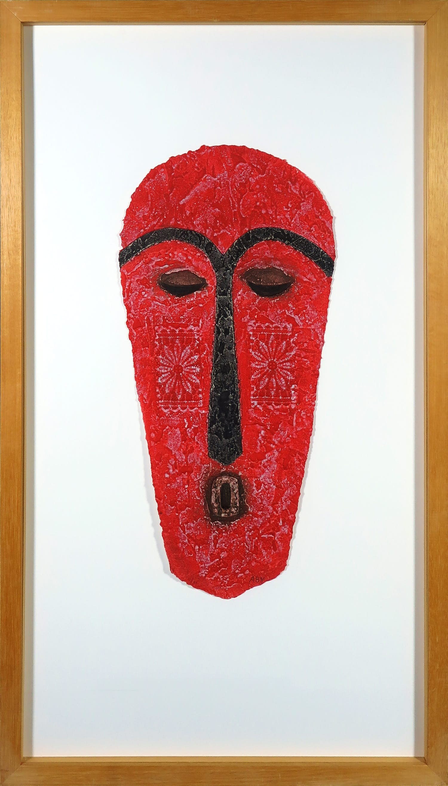 Alain Berck Vitz - Carborundum op geschept papier, Scarlet - Ingelijst kopen? Bied vanaf 50!