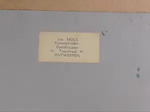 Jos Mous - impressie van de bedrijvigheid in de haven van Antwerpen in blauw kopen? Bied vanaf 90!