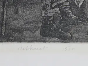 Fer Hakkaart - Twee heren en een dame - Ets kopen? Bied vanaf 70!