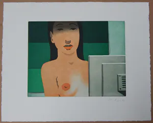 Johannes Hüppi - Vor dem Bildschirm II - Aquatinta Farbradierung 2003, signiert kopen? Bied vanaf 100!