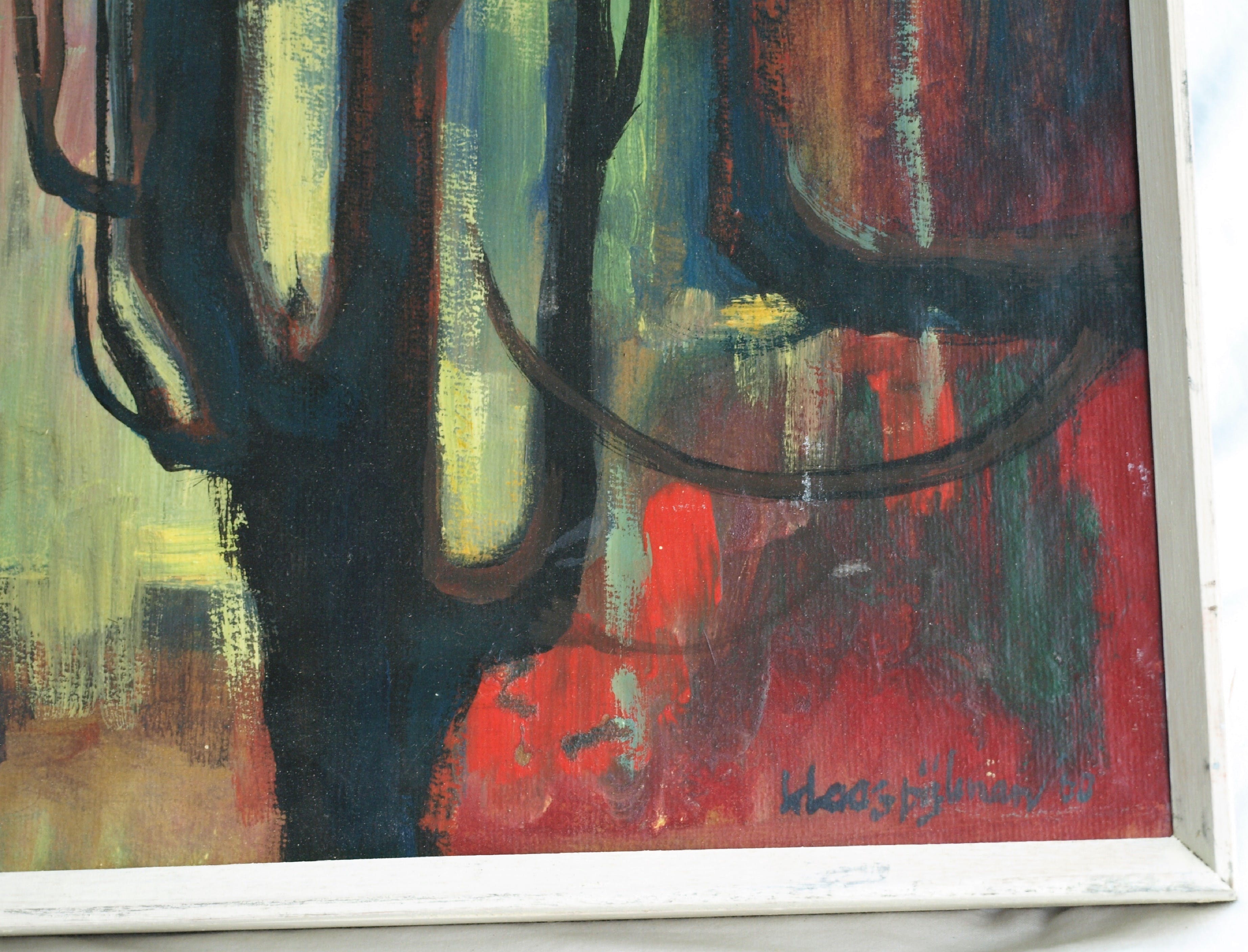 Klaas Pijlman - Olieverf op board , Bosgezicht – ingelijst – 1960 – ‘Bergense School’ kopen? Bied vanaf 190!