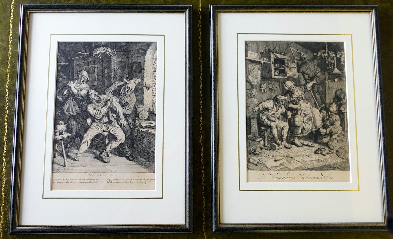 Cornelis Dusart - 2x ets : De vermaarde Schoenmaaker - Heelmeester verkocht voor € 50!