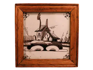 Porceleyne Fles - Drie antieke Delftsblauwe tegels van geglazuurd aardewerk, 18e eeuw. kopen? Bied vanaf 64!