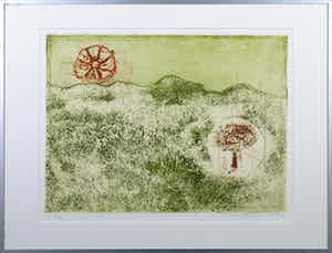 Jan Montyn - Kleurenets, Flowers of Joy - Ingelijst verkocht voor € 100!