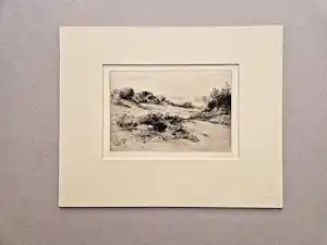 Francis Seymour Haden - Antieke 19e eeuwse Ets - landschap Yorkshire - potloodgesigneerd verkocht voor € 111!