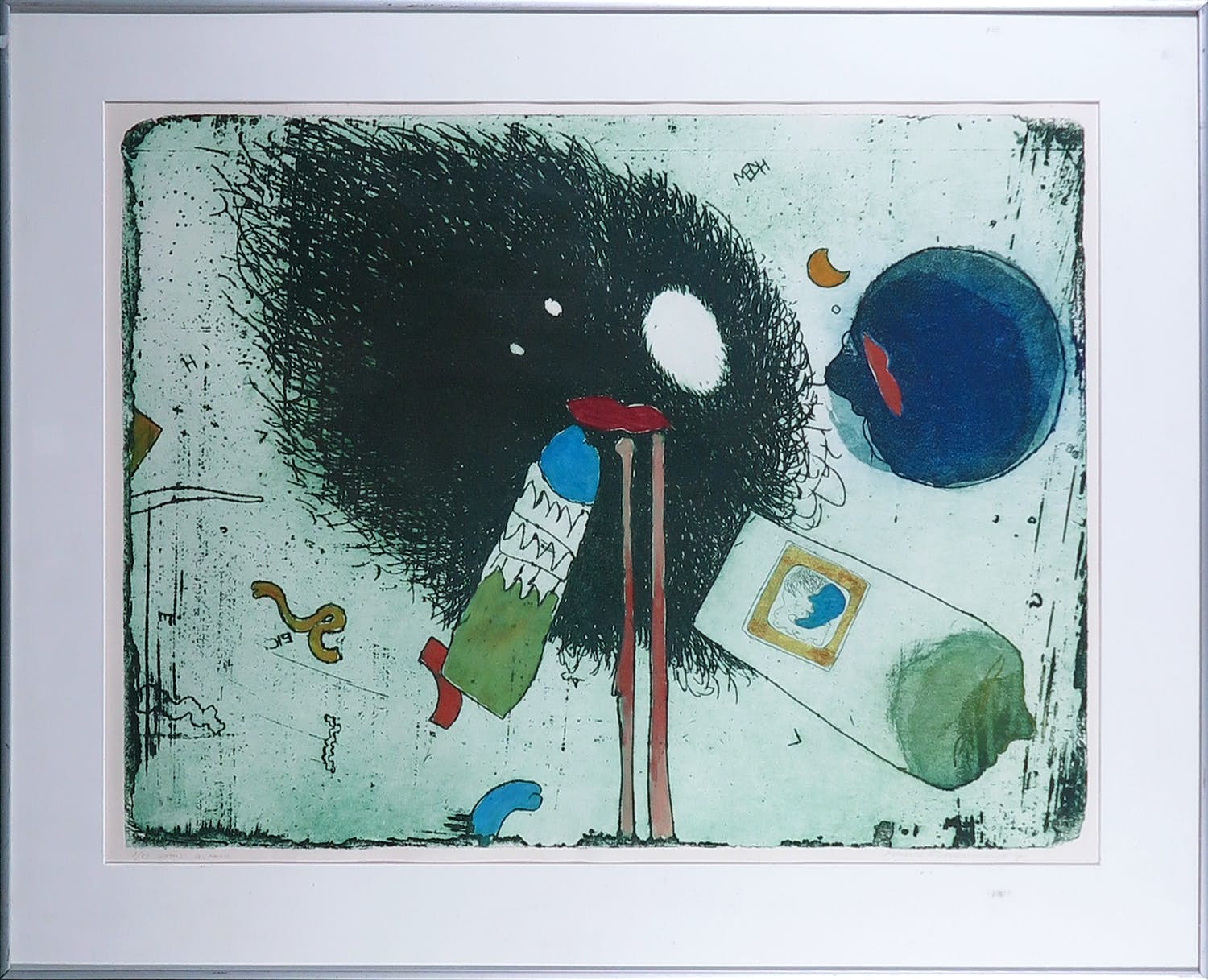 Michel van Overbeeke - Kleurenets, Come across - Ingelijst verkocht voor € 1!