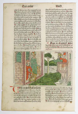 Anton Koberger - Wiegedruk en houtsnede, Blad uit de 9e Duitse Bijbel kaufen? Bieten Sie von 150!
