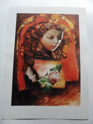 Paul Basart - Zeefdruk, titel, " Echo van de roos ". kopen? Bied vanaf 35!