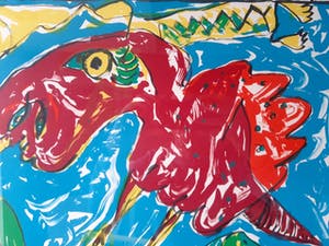 Carl-Henning Pedersen - litho, handgesigneerd, genummerd, oplage 150 stuks, ingelijst kopen? Bied vanaf 325!