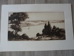 Sidney Tushingham - Ets, Landschap kopen? Bied vanaf 15!
