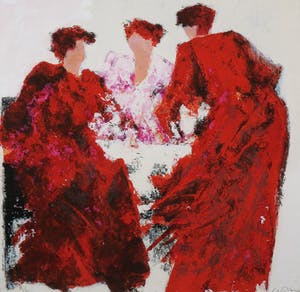 Wil Willemsen - Zeefdruk, Conversation - Ingelijst (Groot) kopen? Bied vanaf 50!