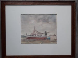 Poppe Damave - Zeilschip in de haven. kopen? Bied vanaf 35!