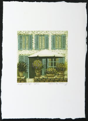 Laetitia de Haas - Lot van vijf kleurenetsen, Stillevens kopen? Bied vanaf 60!