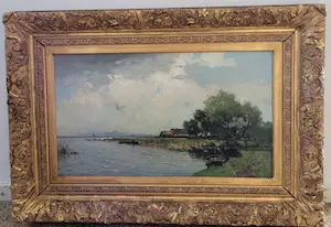 AcheterWillem Weissenbruch - Een polderlandschap in topstaat! Recent helemaal laten schoonmaken, zie tekst.? Enchérissez de 1000!