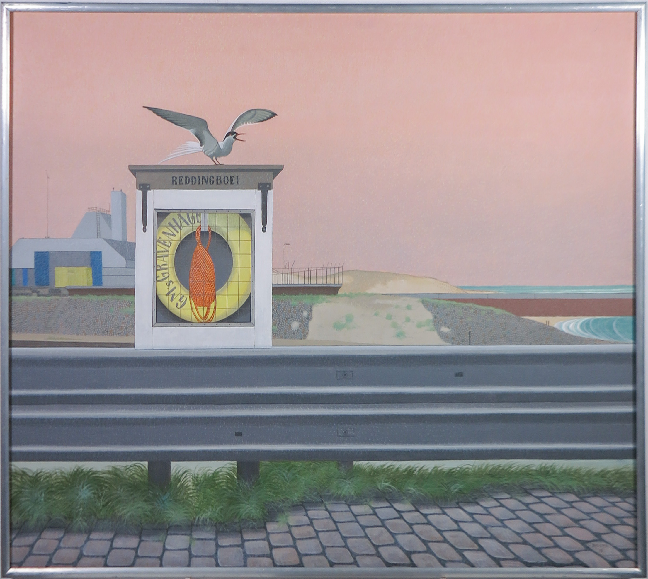 Kees Balvers - Acryl, Reddingsboei - Ingelijst kopen? Bied vanaf 100!