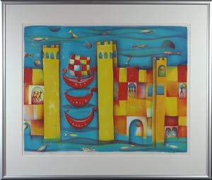 Marianne Aulman - Litho, Atlantis XIV - Ingelijst (Groot) kopen? Bied vanaf 50!