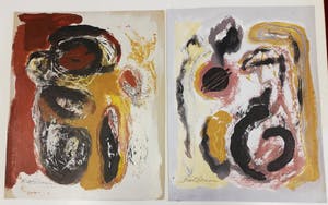 Bert Braam - 2 abstracte schilderijen kopen? Bied vanaf 1!