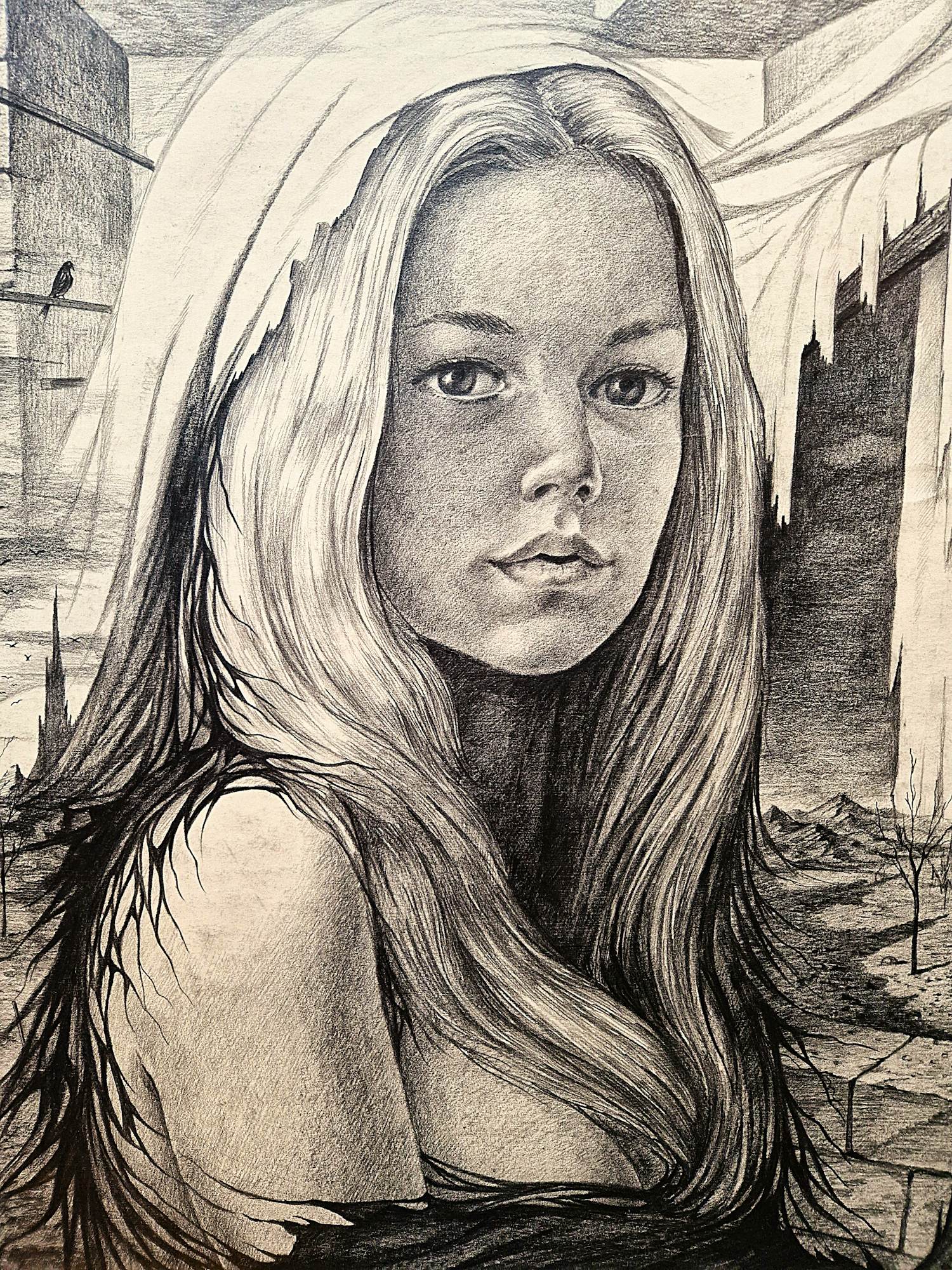 Jean Relst - grote & erg mooie potlood/houtskool tekening "jonge dame" gesigneerd verkocht voor € 38!