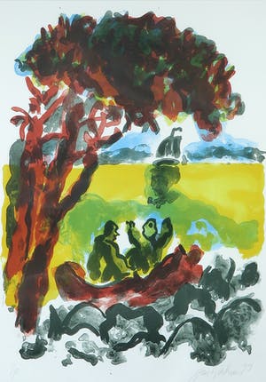 Jan Sierhuis - Litho, Zonder titel - Ingelijst kopen? Bied vanaf 35!