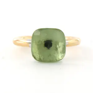 18k bicolour ring bezet met groene amethist - ringmaat  17.5(55) kaufen? Bieten Sie von 800!