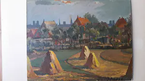 Julijs Jegers - Dorf in Lettland zur Erntezeit mit Getreidehocken kaufen? Bieten Sie von 450!