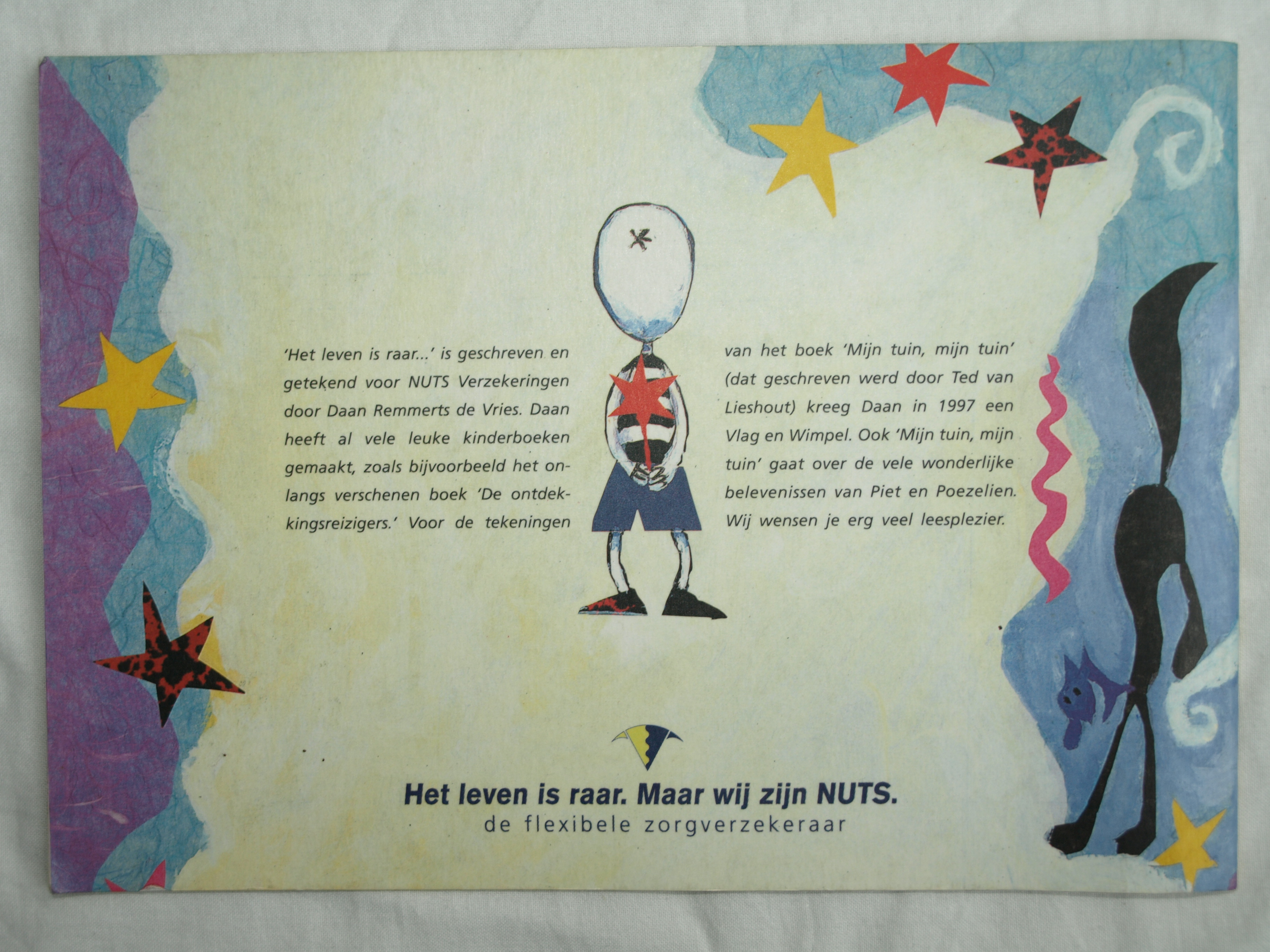 Daan Remmerts de Vries - Acryl en collage , Het leven is raar 14 – Ingelijst-1997 kopen? Bied vanaf 40!