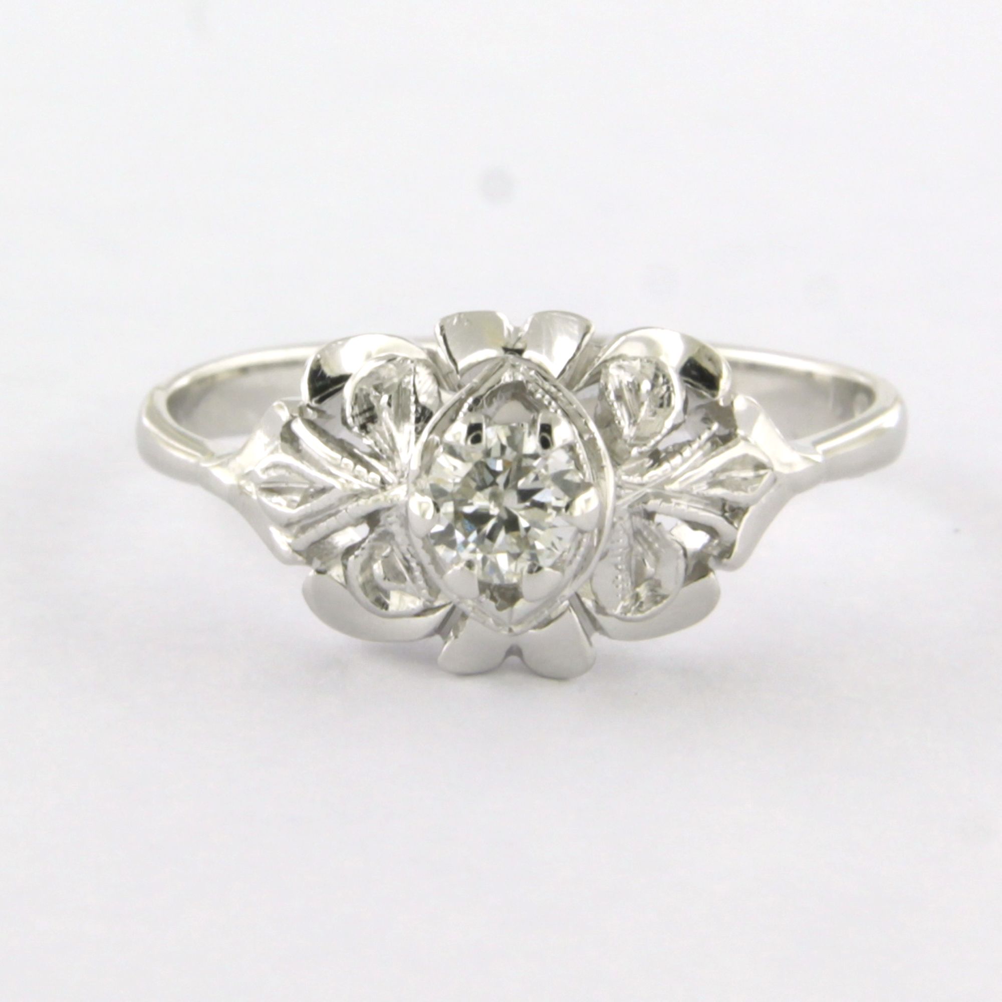 Buy 14k witgouden ring met briljant geslepen diamant 0.20 ct - rm 16.75 (52)? Bid from 360!