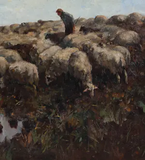 Willem van der Nat - Herder met schapen kopen? Bied vanaf 1200!