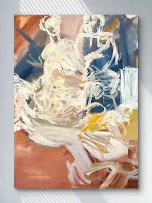 Marcus De Vestele - Große abstrakte Komposition mit zwei Figuren – Öl auf Leinwand, ca. 1972 kopen? Bied vanaf 200!