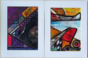 AcheterBob Kemper - Abstracte werken zonder titel (2x)? Enchérissez de 50!