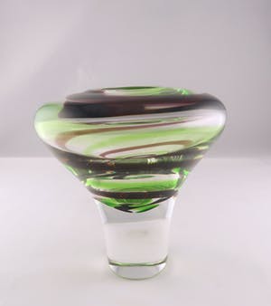 Gerard Thomassen - Glas, serica vaas met kleurslingers voor Royal Leerdam kopen? Bied vanaf 1!