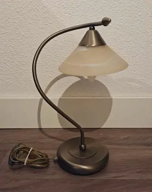Philips - Agostinelli tafellamp met albast glas en een messing metalen lampvoet/voet. kopen? Bied vanaf 125!
