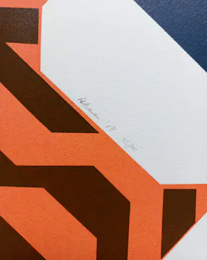 Ronald Abram - Geometrisch abstract, zeefdruk kopen? Bied vanaf 75!