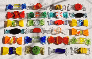 Seguso - 24x Murano Glas Snoepjes / Bonbons / Sweets - Vintage Kunst Venetië kopen? Bied vanaf 70!