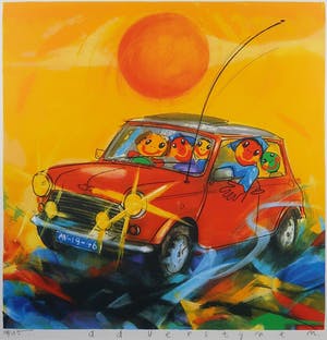 Ad Verstijnen - Zeefdruk, Austin 7 - Ingelijst kopen? Bied vanaf 10!