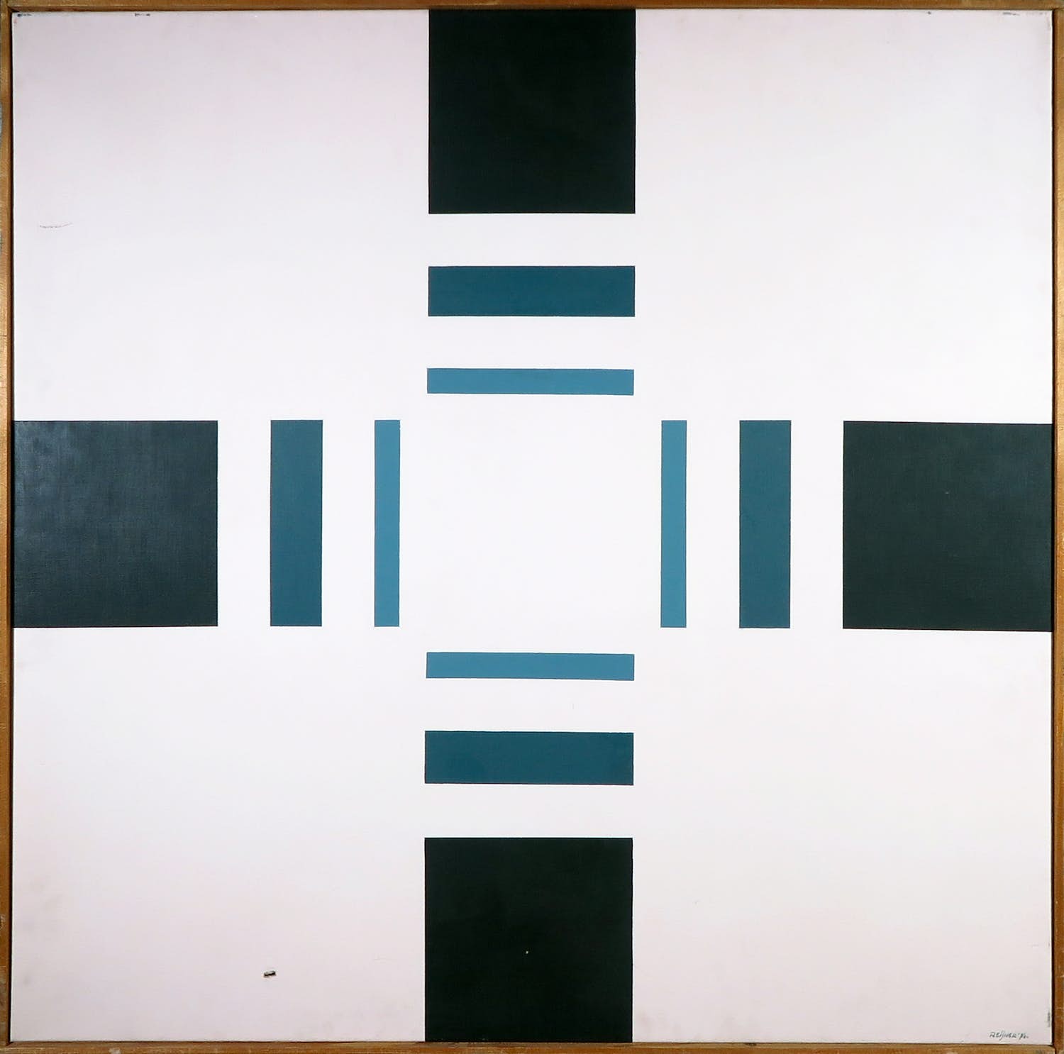 M. A. H. Reijner - Olieverf op doek, Compositie no. III - Ingelijst (Groot) verkocht voor € 1!