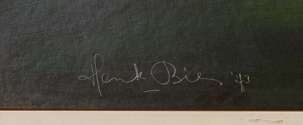 Henk Bies - Acrylverf op papier - Park bij avond - 1973 - gesigneerd - BKR Aarle-Rixtel kopen? Bied vanaf 10!