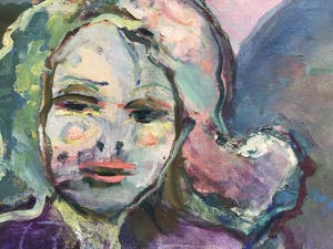 Oskar Lens - Olieverf op linnen, Twee vrouwen, gesigneerd en ingelijst kopen? Bied vanaf 90!