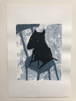 Peter Bastiaanssen - Hondje op stoel ZW II kopen? Bied vanaf 45!