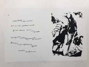 Niet of onleesbaar gesigneerd - Serie van zes zeefdrukken en zes gedichten kopen? Bied vanaf 1!