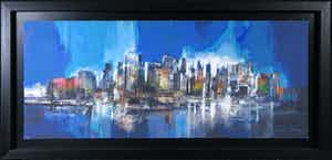 Peter Meijer - Zeefdruk, Manhattan skyline bleu - Ingelijst (Groot) verkocht voor € 70!