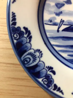 Amstelhoek - delfts blauw bordje 12,5 cm handwerk door Elesva Amsterdam kopen? Bied vanaf 1!