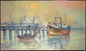 Bitia Rosendor - Acryl op doek, Havengezicht (Groot) kopen? Bied vanaf 50!