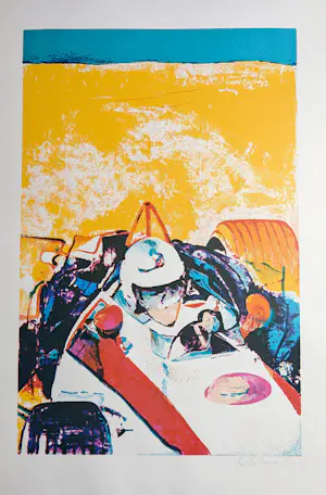 Kees van Bohemen - racewagen gesigneerde zeefdruk kopen? Bied vanaf 100!