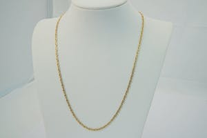 2293a - Chic 14 karaats geel-gouden zg. "Scroll" ketting -karabijnslot -gekeurd kopen? Bied vanaf 190!