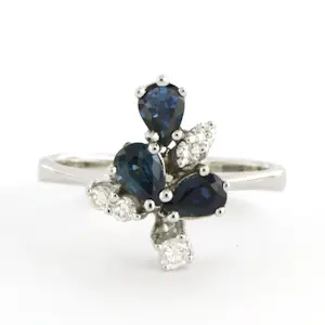 14k witgouden ring met saffier en diamant 0.10ct - rm 18 kaufen? Bieten Sie von 250!