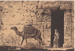 Simon Koene - Kameel voor muur met hiërogliefen kopen? Bied vanaf 25!